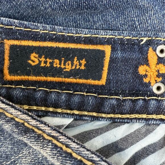 Rock Revival Jeans Women's 27 (4) Blue Celinda Low Rise Straight Blingy EUC - Picture 9 of 16